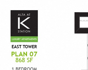 East Tower - 1 Bed - Plan 07 East Tower - 1 Bed - Plan 07